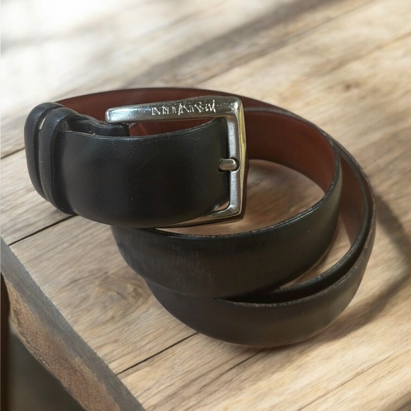 Yves Saint Laurent black handcrafted leather belt size 42 - Picture 2 of 7